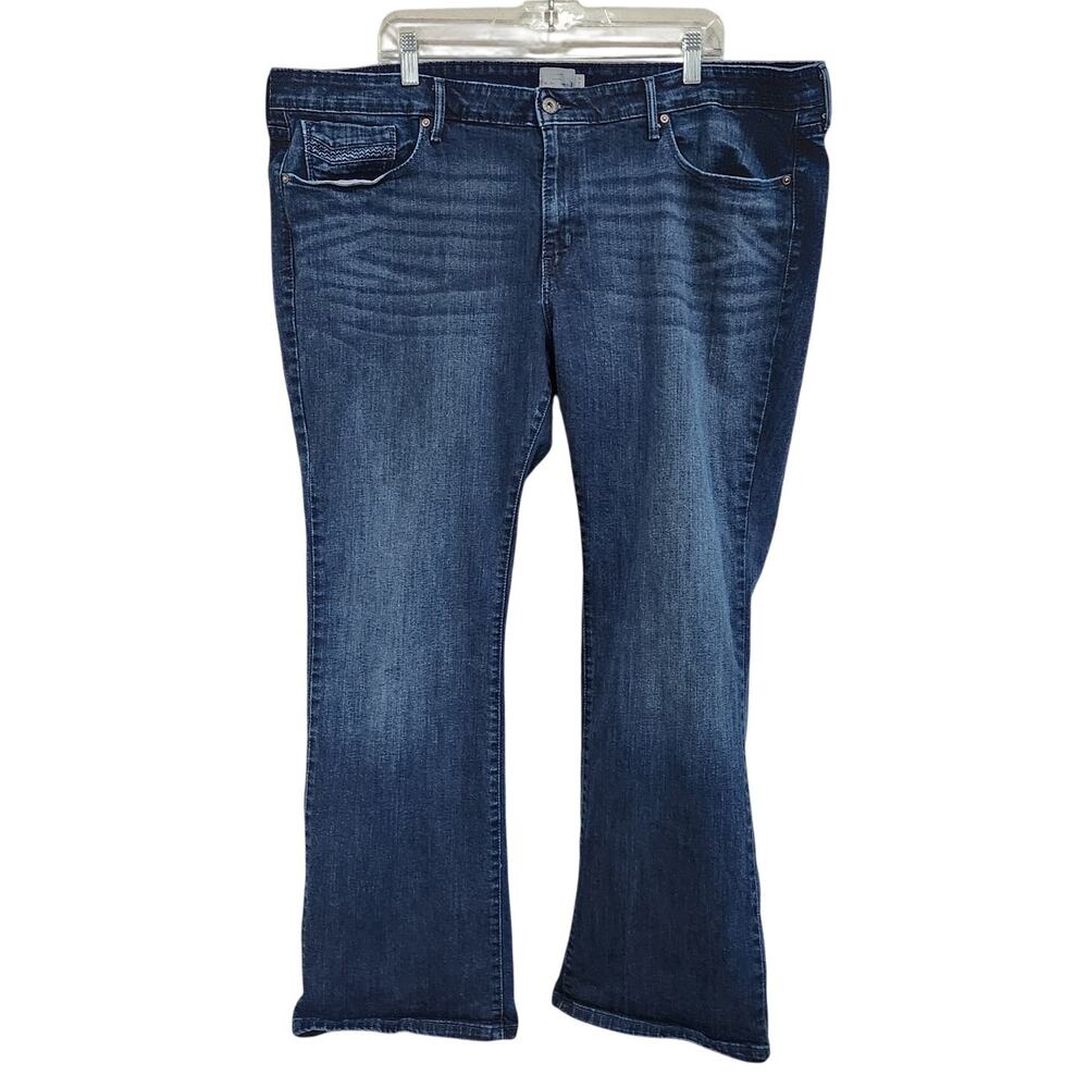 Levi's Slight Curve Boot Cut Jeans Classic Fit High Rise Dark Wash Plus Size 24W